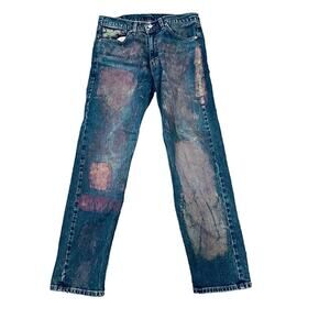 Vintage Levi 505 Men's 32x30 Straight Leg Custom Paint Denim Jeans 5 Pocket